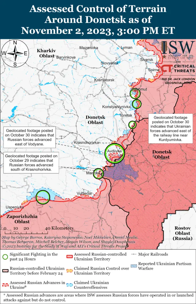 Donetsk Battle Map Draft November 2 2023